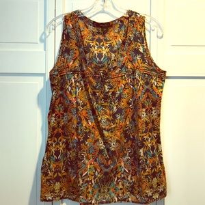 EDDIE BAUER Tropical Print Cotton Tank